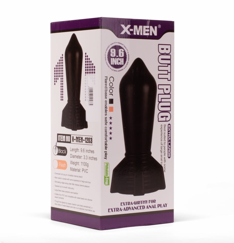 X-MEN - X-MEN 9.6" HUGE BUTT PLUG BLACK 2
