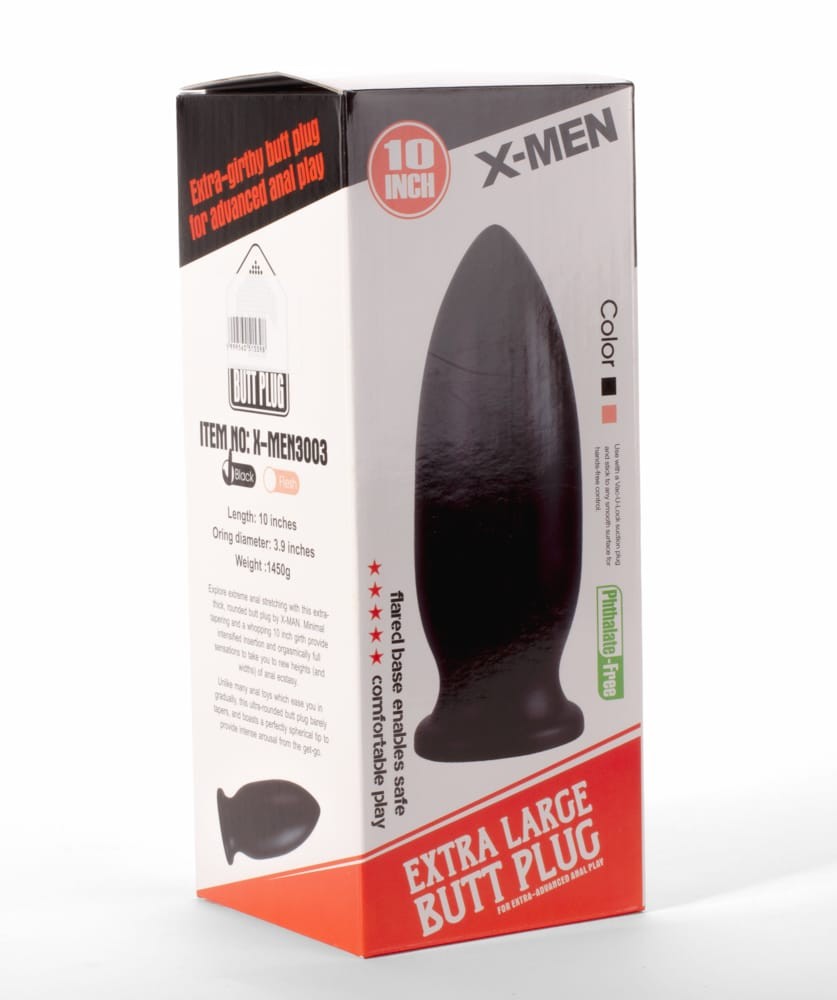 X-MEN - X-MEN 10" EXTRA LARGE BUTT PLUG BLACK
