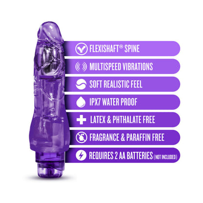 NATURALLY YOURS FANTASY VIBE REALISTIC 8.5 IN. VIBRATING DILDO PURPLE