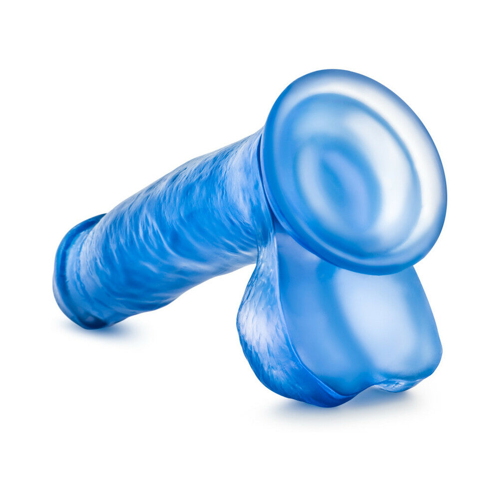 B YOURS SWEET ''N HARD 1 REALISTIC 7 IN. DILDO WITH BALLS BLUE