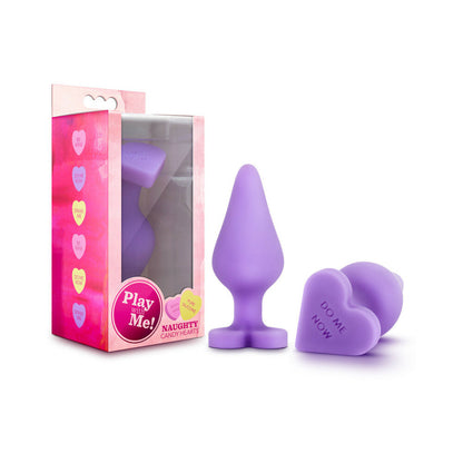 PLAY WITH ME NAUGHTY CANDY HEARTS ''DO ME NOW'' ANAL PLUG PURPLE