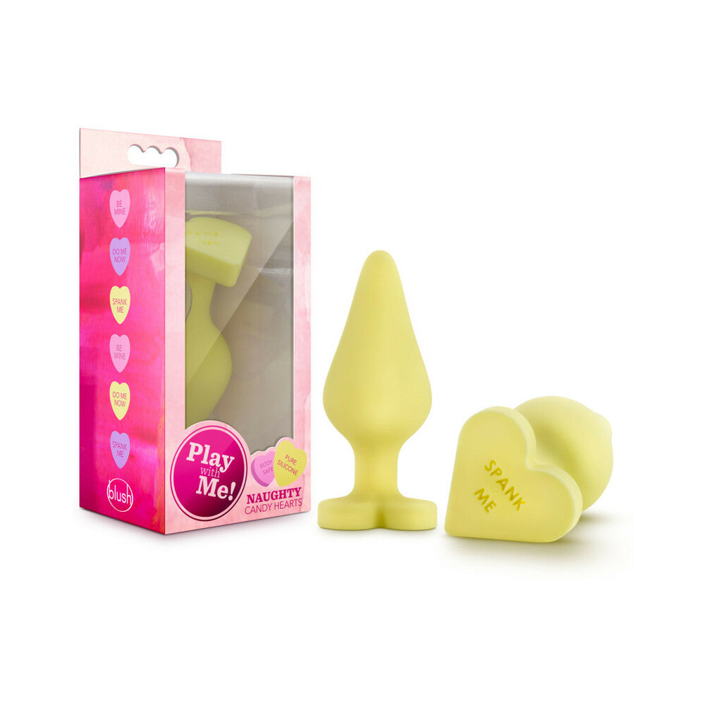 BLUSH - PLAY WITH ME NAUGHTY CANDY HEARTS ''SPANK ME'' ANAL PLUG YELLOW