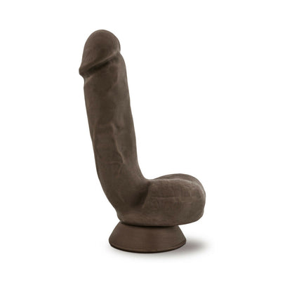 AU NATUREL JEROME 8.5 IN. POSABLE DUAL DENSITY DILDO WITH BALLS BROWN