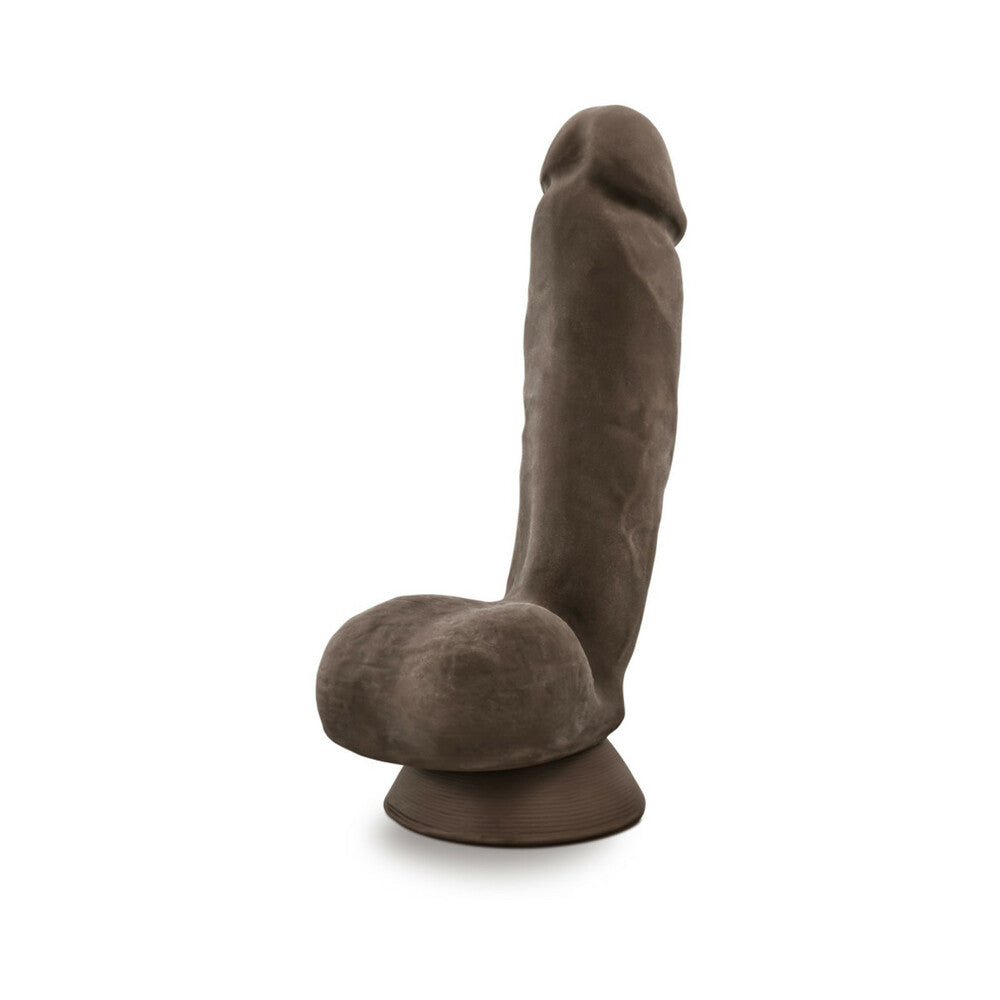 BLUSH - AU NATUREL JEROME 8.5 IN. POSABLE DUAL DENSITY DILDO WITH BALLS BROWN