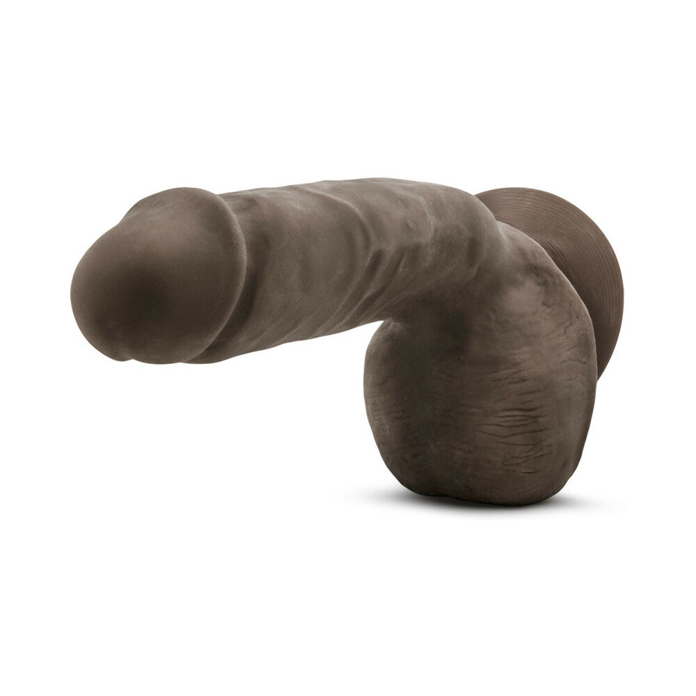 AU NATUREL JEROME 8.5 IN. POSABLE DUAL DENSITY DILDO WITH BALLS BROWN