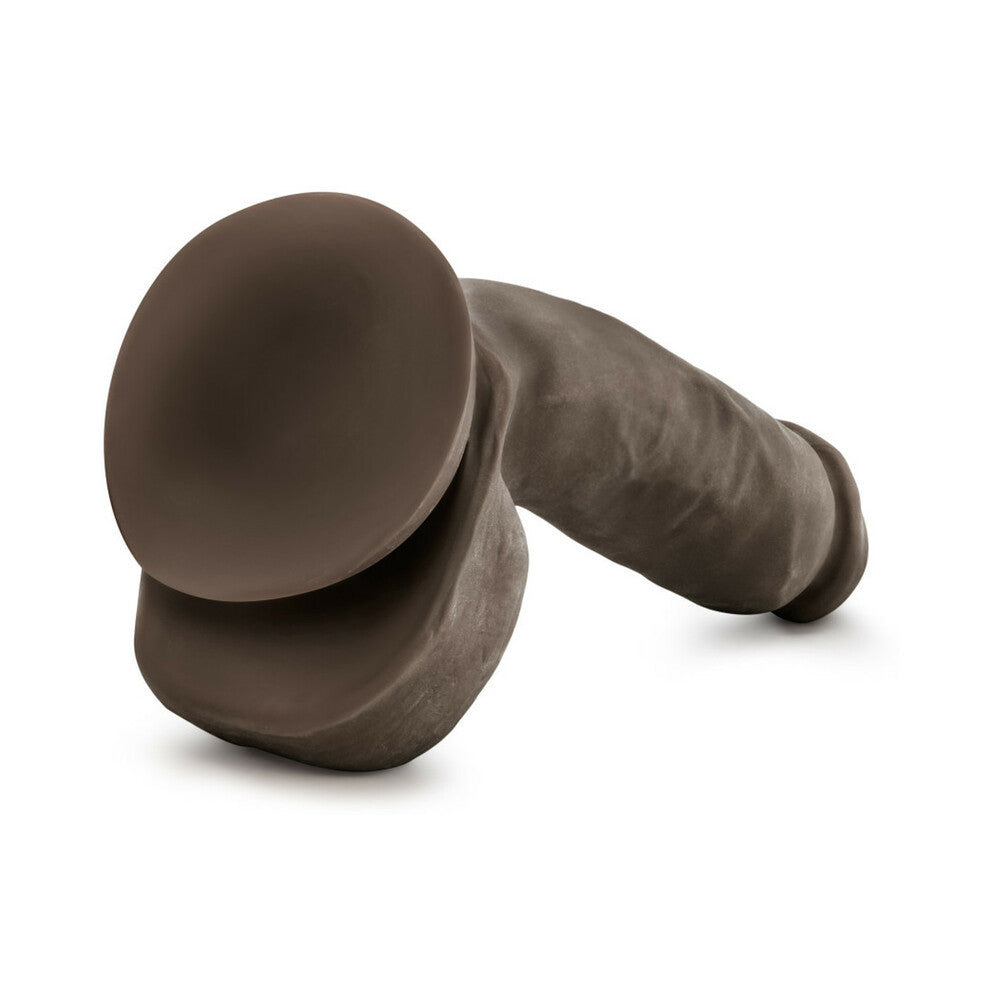 AU NATUREL JEROME 8.5 IN. POSABLE DUAL DENSITY DILDO WITH BALLS BROWN