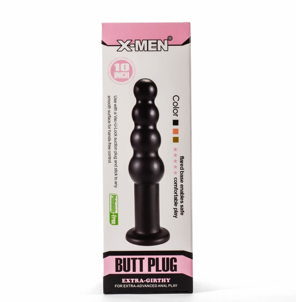 X-MEN - X-MEN 10" EXTRA GIRTHY BUTT PLUG BLACK II