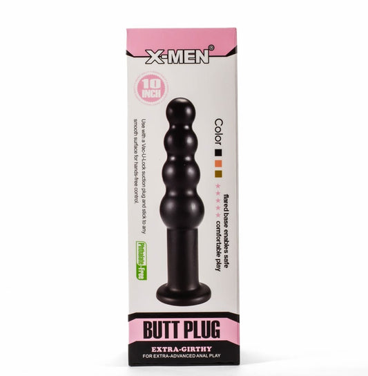 X-MEN - X-MEN 10" EXTRA GIRTHY BUTT PLUG BLACK II