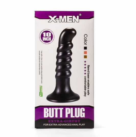 X-MEN - X-MEN 10" EXTRA GIRTHY BUTT PLUG BLACK IV