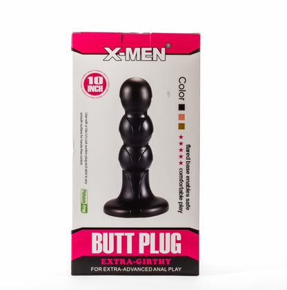 X-MEN - X-MEN 10" EXTRA GIRTHY BUTT PLUG BLACK V