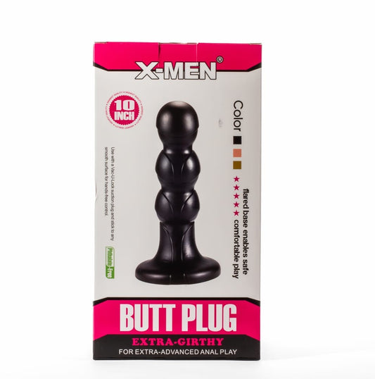 X-MEN - X-MEN 10" EXTRA GIRTHY BUTT PLUG BLACK V