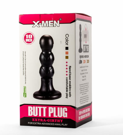 X-MEN - X-MEN 10" EXTRA GIRTHY BUTT PLUG BLACK V