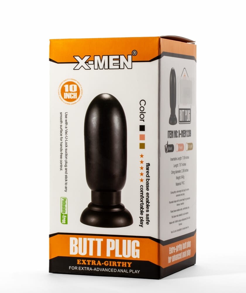 X-MEN - X-MEN 7.87" EXTRA GIRTHY BUTT PLUG BLACK