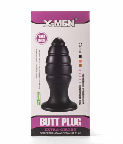 X-MEN - X-MEN 10" EXTRA GIRTHY BUTT PLUG BLACK VIII