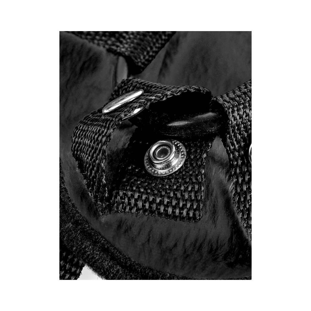 FETISH FANTASY SERIES ADJUSTABLE VIBRATING PLUSH HARNESS BLACK