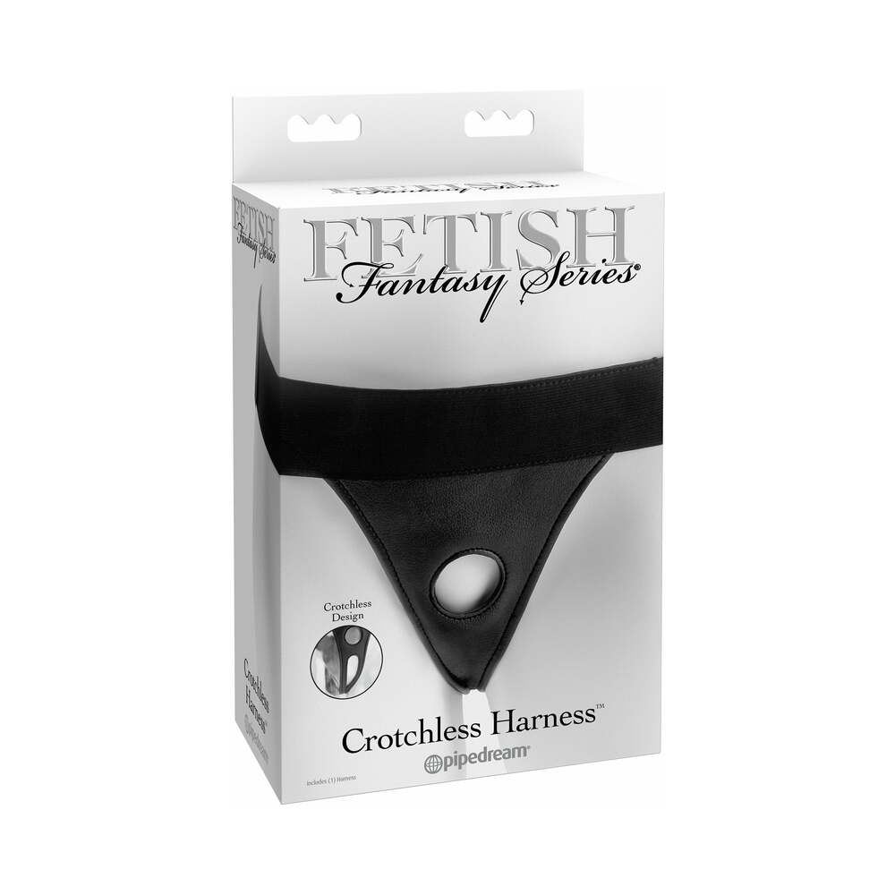 FETISH FANTASY SERIES VELCRO CROTCHLESS HARNESS BLACK