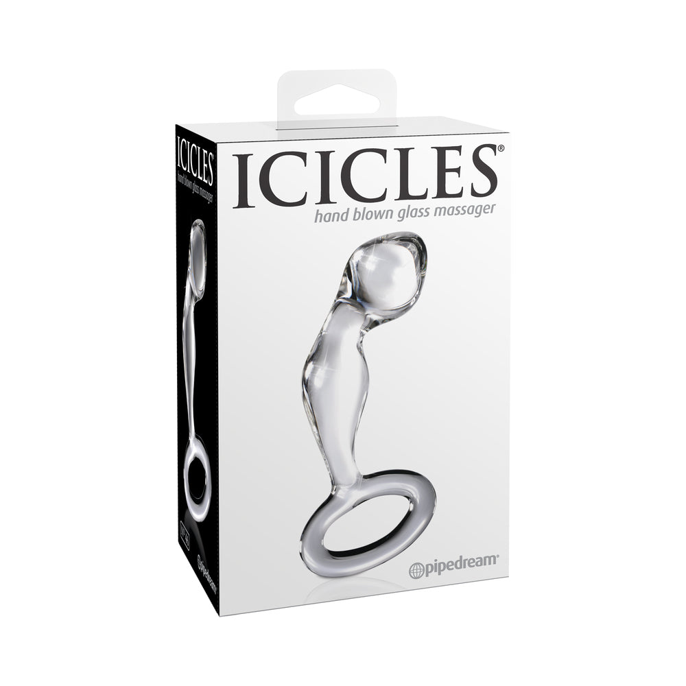 ICICLES NO. 46 GLASS PROSTATE MASSAGER 3.5 IN. CLEAR