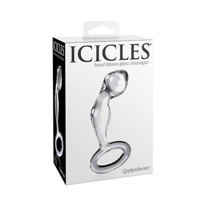 ICICLES NO. 46 GLASS PROSTATE MASSAGER 3.5 IN. CLEAR