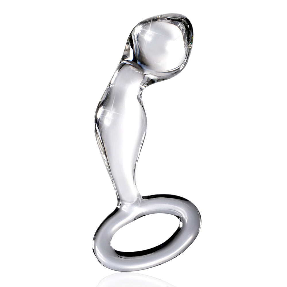 ICICLES NO. 46 GLASS PROSTATE MASSAGER 3.5 IN. CLEAR