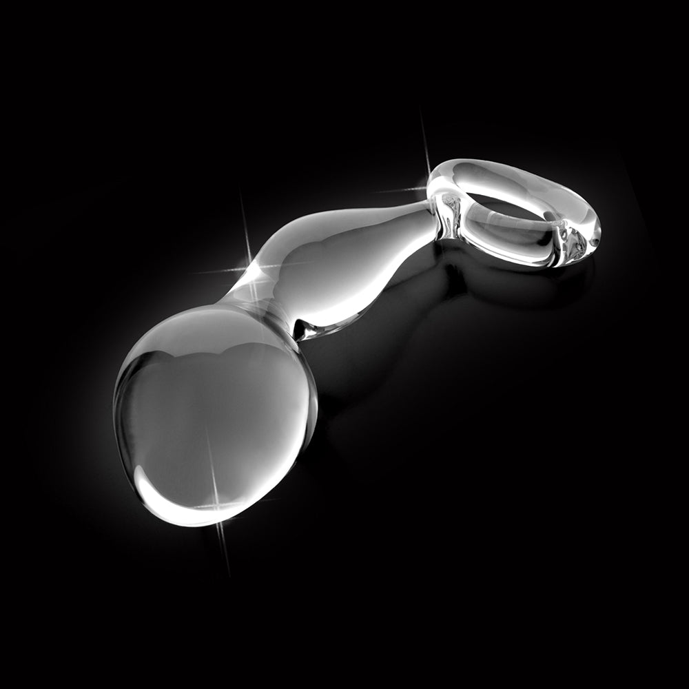 ICICLES NO. 46 GLASS PROSTATE MASSAGER 3.5 IN. CLEAR