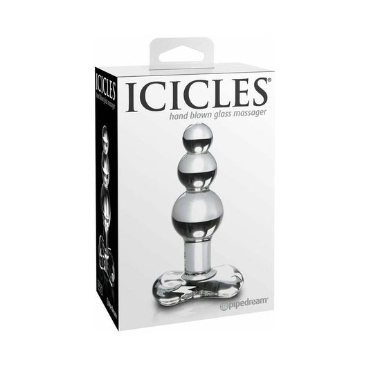 ICICLES NO. 47 BEADED 4 IN. GLASS ANAL PLUG CLEAR
