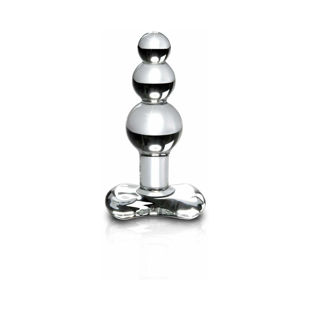 ICICLES NO. 47 BEADED 4 IN. GLASS ANAL PLUG CLEAR