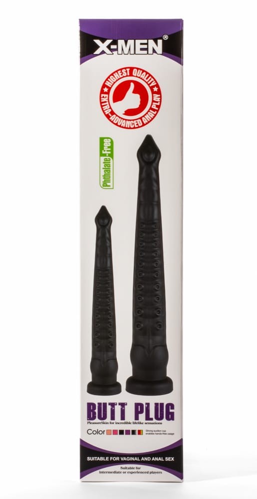 X-MEN - X-MEN 12.6" BUTT PLUG SILICONE BLACK