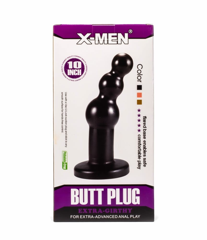 X-MEN - X-MEN 10.63" EXTRA GIRTHY BUTT PLUG BLACK