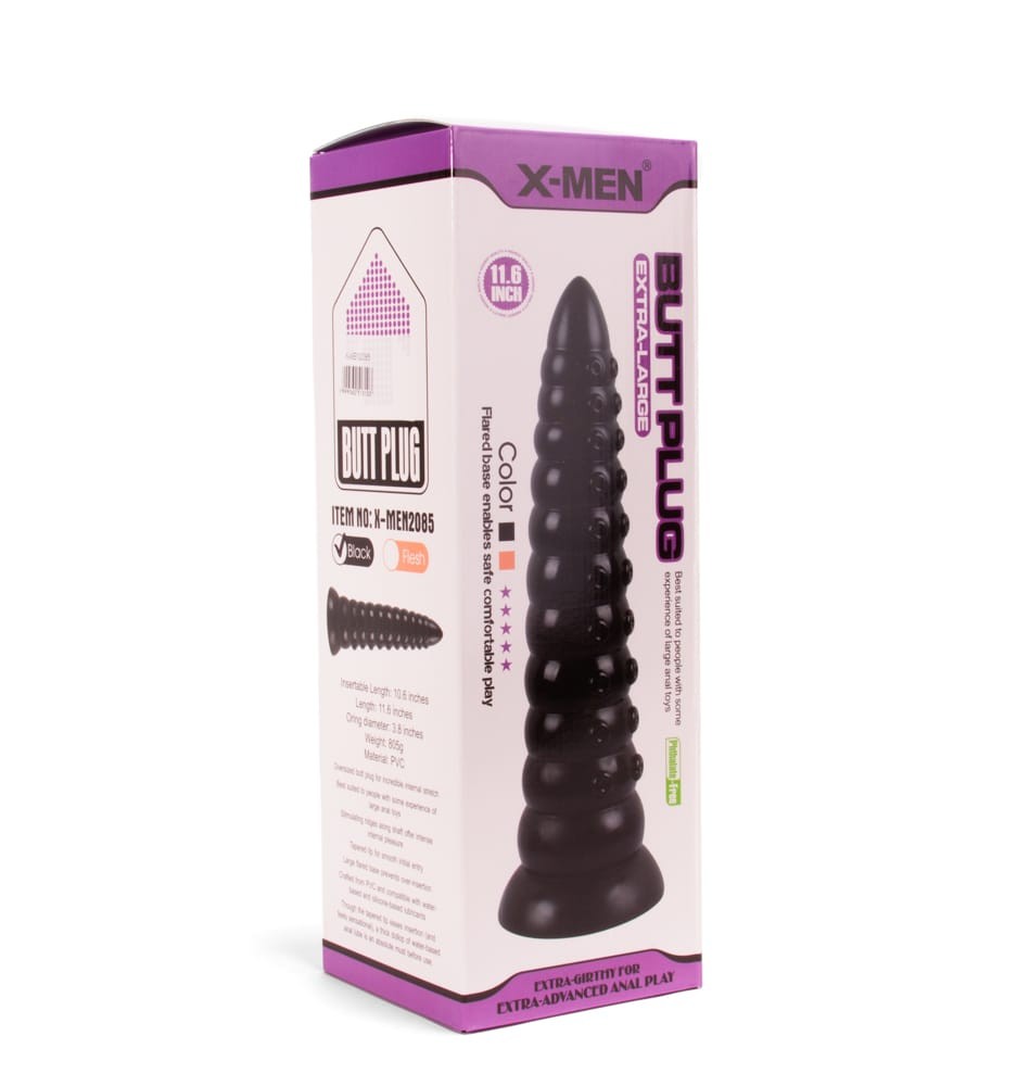 X-MEN - X-MEN 11.6 INCH BUTT PLUG BLACK