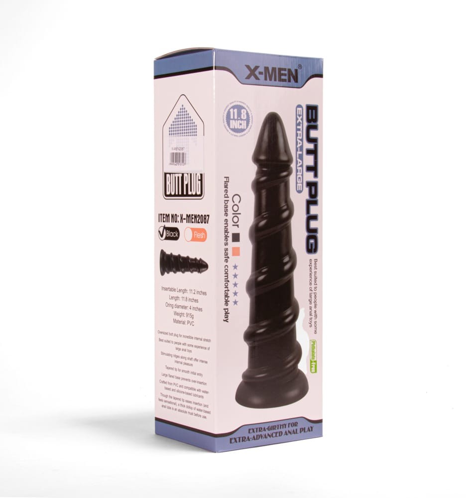 X-MEN - X-MEN 11.8 INCH BUTT PLUG BLACK_B0O50_4
