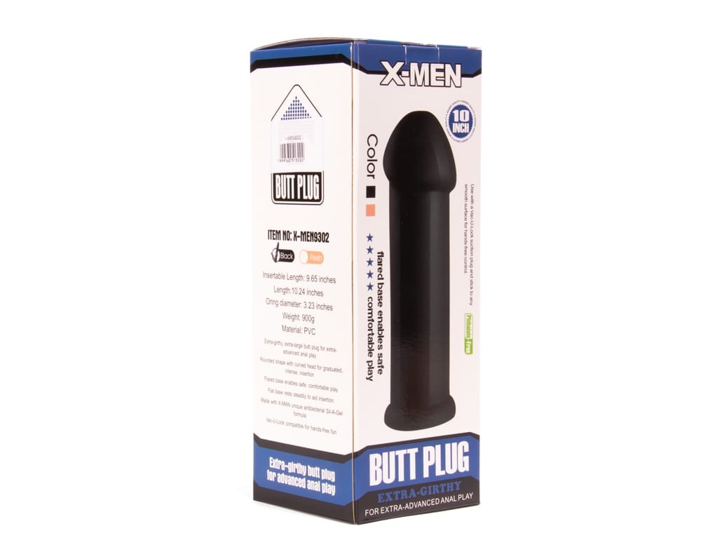 X-MEN - X-MEN 10 INCH BUTT PLUG BLACK