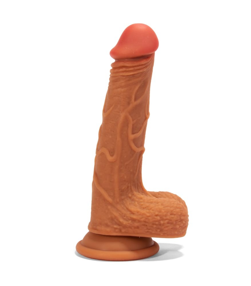 X-MEN - X-MEN 8.3 INCH DOUBLE LAYER SILICONE DILDO BROWN_B0O50_1