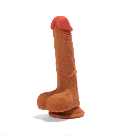 X-MEN - X-MEN 8.3 INCH DOUBLE LAYER SILICONE DILDO BROWN_B0O50_1