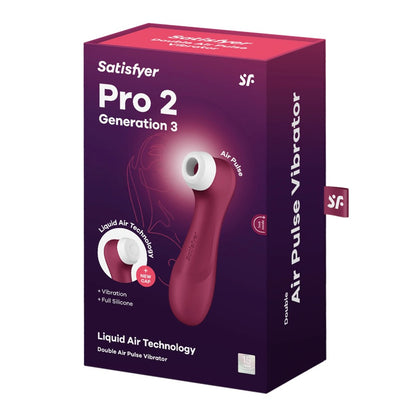 SATISFYER - PRO 2 GENERATION 3 WITH LIQUID AIR WINE RED