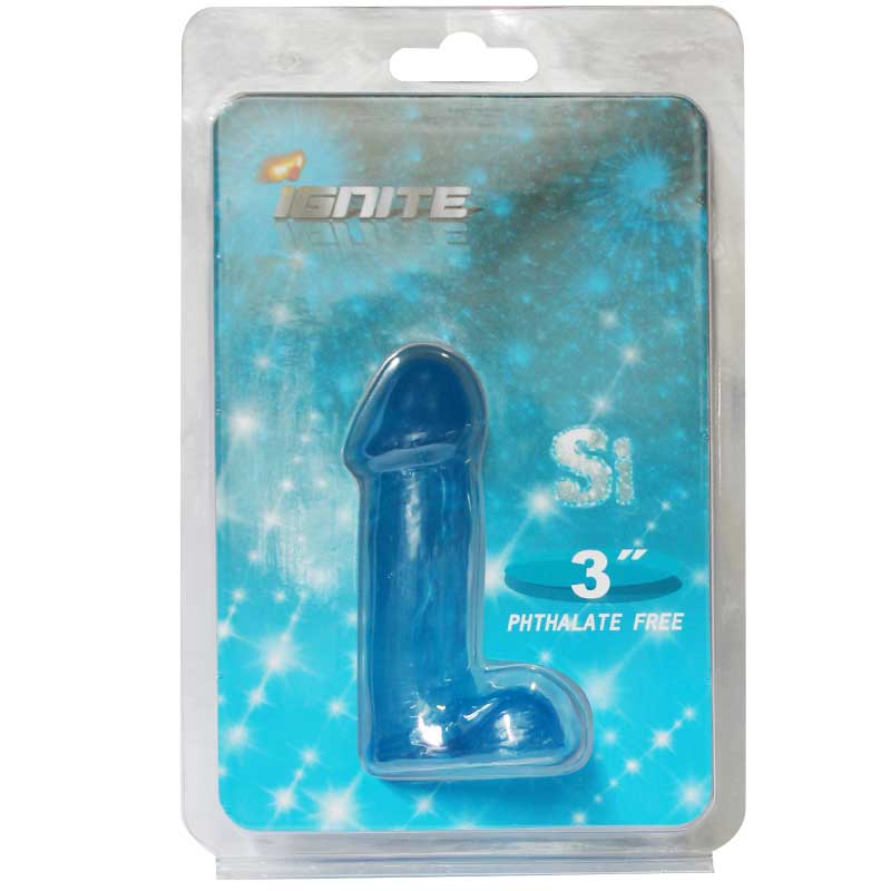 SI NOVELTIES - SI 3IN COCK WITH BALLS BLUE