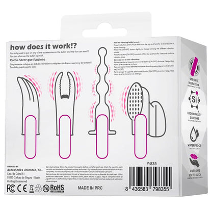 LATETOBED - 4FUN VIBRATING BULLET AND 4 SLEEVES USB WATERPROOF SILICONE