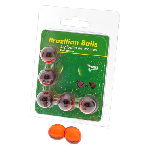 BRAZILIAN BALLS - 5 BRAZILIAN BALLS STRAWBERRY AND CHOCOLATE FLAVOR
