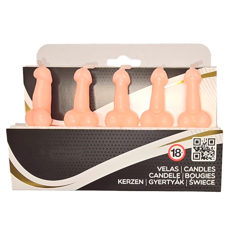 DIVERTY SEX - 5 PENIS-SHAPED CANDLES SET