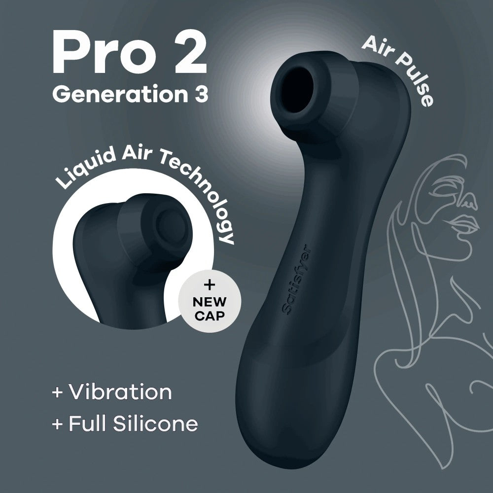 SATISFYER - PRO 2 GENERATION 3 WITH LIQUID AIR BLACK