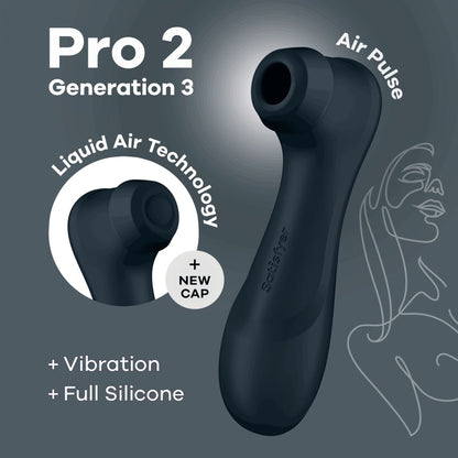 SATISFYER - PRO 2 GENERATION 3 WITH LIQUID AIR BLACK
