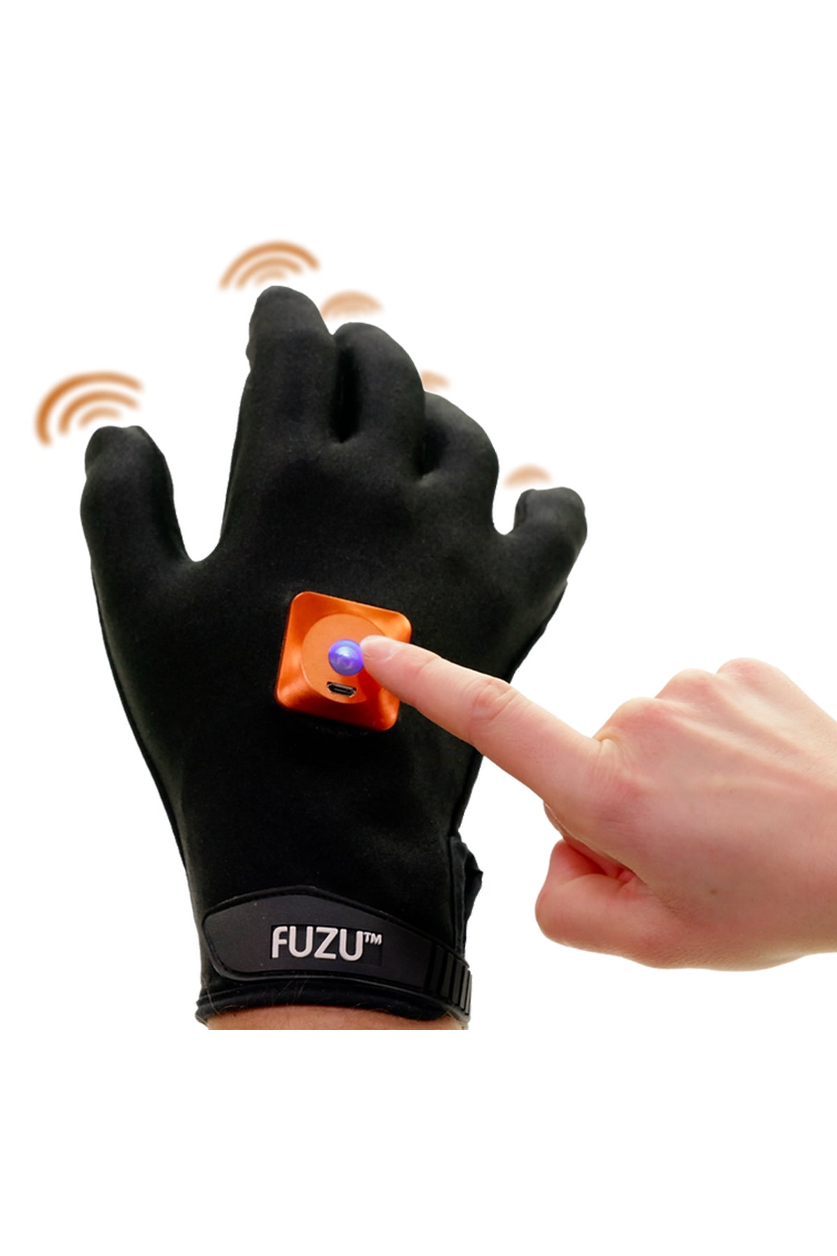 FUZU - VIBRATING MASSAGE GLOVE RIGHT HAND MEDIUM - BLACK
