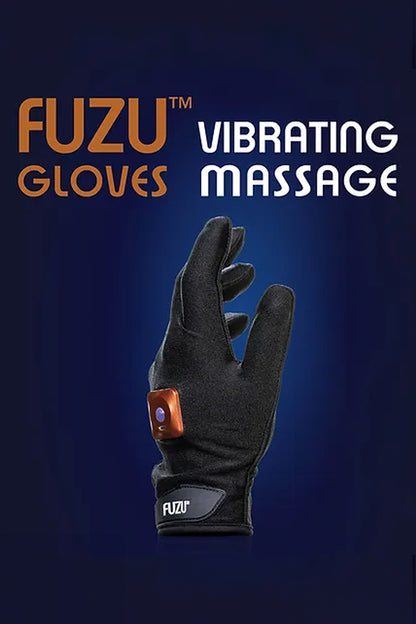 FUZU - VIBRATING MASSAGE GLOVE LEFT HAND MEDIUM - BLACK