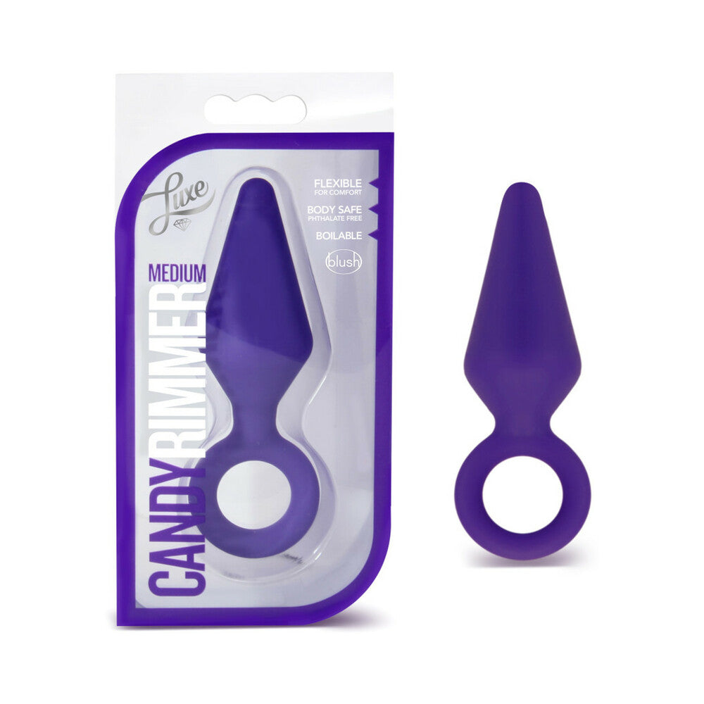 LUXE CANDY RIMMER MEDIUM SILICONE ANAL PLUG PURPLE