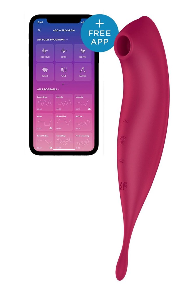 SATISFYER - TWIRLING PRO CONNECT APP DARK RED