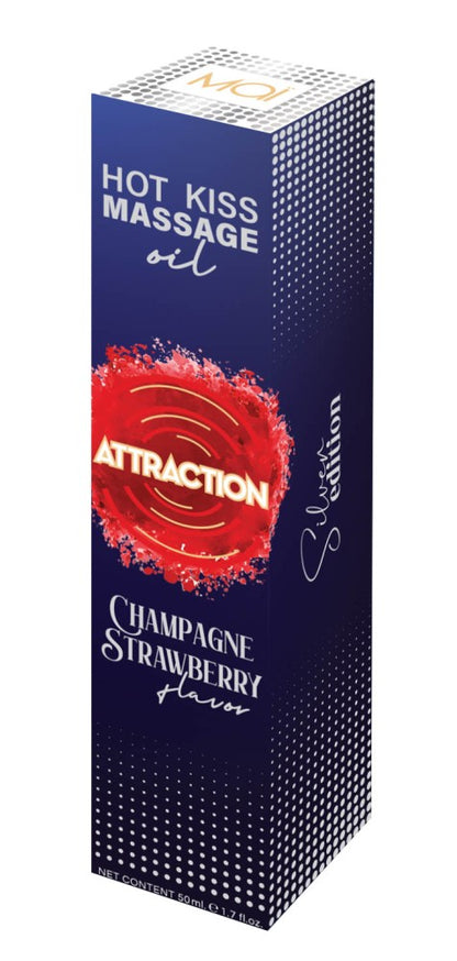 OUTLET - MASSAGE OIL  ATTRACTION CHAMPAGNE STRAWBERRY 50 ML