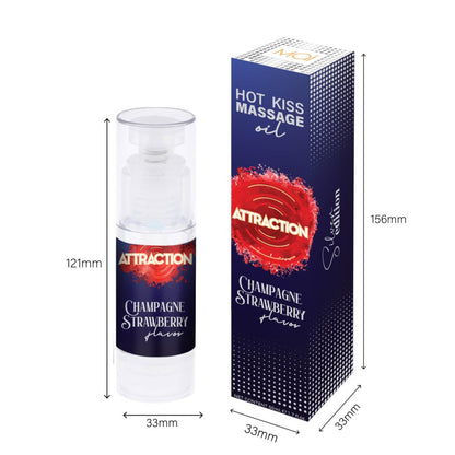 OUTLET - MASSAGE OIL  ATTRACTION CHAMPAGNE STRAWBERRY 50 ML