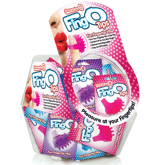 SCREAMING O - FINGO TIPS ASSORTED COLORS (BOWL OF 36)