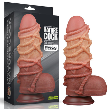 LOVETOY - 9.5'' DUAL LAYERED PLATINUM SILICONE COCK WITH ROPE_B15O50_3