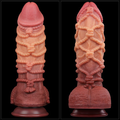 LOVETOY - 10.5'' DUAL LAYERED PLATINUM SILICONE COCK WITH ROPE