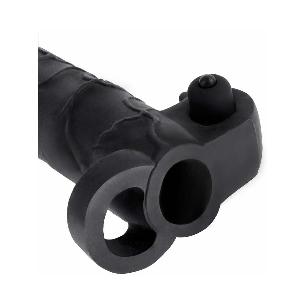 FANTASY X-TENSIONS VIBRATING REAL FEEL 2 IN. EXTENSION WITH BALL STRAP BLACK